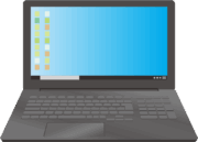 ノートパソコン スタイリッシュで高性能なノートパソコンのイラスト