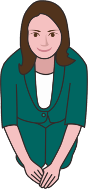 正座して手をついてお出迎えする女性のイラスト