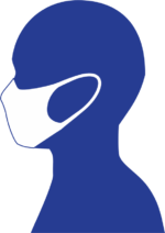 マスクしている横顔のピクトグラム