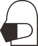 マスクを着用した横顔のシンプルピクトグラム（02）