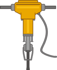 削岩機 重量感があるエア削岩機のイラスト