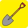 剣先スコップ 剣先スコップのカラーアイコン画像