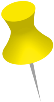 黄色い押しピン 黄色いダルマ画鋲のイラスト画像