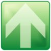 緑色の矢印 緑色のアクア風矢印アイコン画像