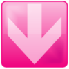ピンク色の矢印 ピンク色のアクア風矢印アイコン画像