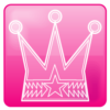 ピンク色ベースの王冠のワンポイントイラスト画像