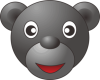 黒いクマのキャラクターイラスト画像