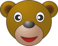 茶色いクマのキャラクターイラスト画像