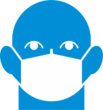 正面顔のマスク着用推進ピクトグラム