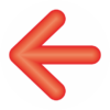 赤色矢印 赤色立体矢印アイコン画像