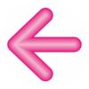 ピンク色矢印 ピンク色立体矢印アイコン画像