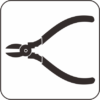 モノクロのニッパー 電気工事で使うニッパーのモノクロアイコン画像