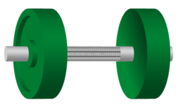 斜めから見た立体的なダンベルのイラスト