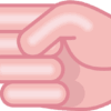 左向きカラー指差し矢印アイコン画像