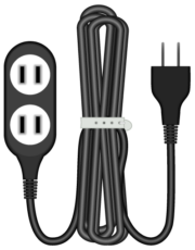 黒い延長コードのイラスト