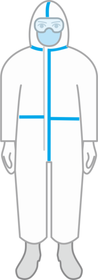 ウィルス防護服を着た看護師のイラスト