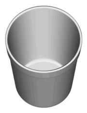 グレー色の円筒形ゴミ入れのイラスト