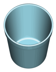 青系色の円筒形ゴミ入れのイラスト