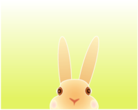 顔出しウサギ 草むらから顔を出しているウサギのイラスト