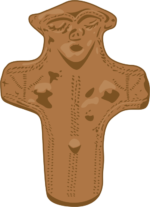 まつ毛の長いハンサムな板状土偶のイラスト