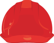 工事現場で装着するカッコいい安全ヘルメットのイラスト