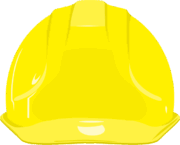 黄色い安全ヘルメットのイラスト