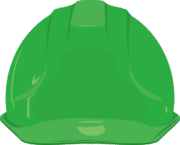 緑色の安全ヘルメットのイラスト