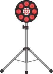 注意力を喚起する道路工事警告灯のイラスト