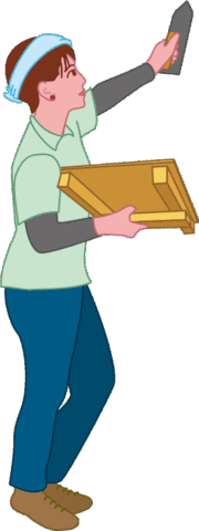 カッコいい女性左官職人のイラスト