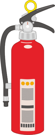 火災予防に役立つ消火器のイラスト