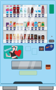 工事現場に欠かせない自動販売機のイラスト