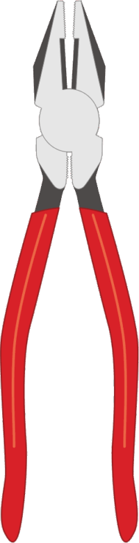 ペンチ 柄に赤いビニールカバーが付いているペンチ