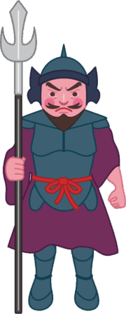 七福神の一柱である武の神の毘沙門天のイラスト