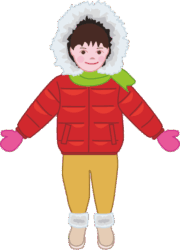 温かそうな防寒着を着た女の子のイラスト