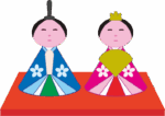 男雛と女雛の簡単なイラスト