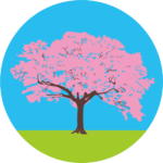 桜 青空に映える桜のイラスト