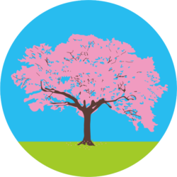 青空に映える桜のイラスト