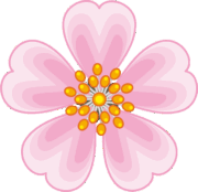 ハート形のサクラの花びらのイラスト