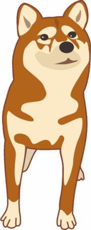 遠くを見ている子犬のイラスト