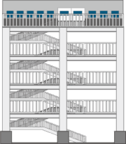 津波タワー 津波から避難するための津波タワーのイラスト