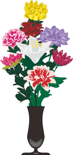 盆花 お盆に故人を偲んで仏壇にお供えする盆花のイラスト