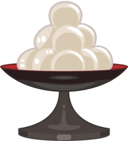 団子 お盆にお供えする団子のイラスト