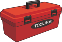 赤い工具箱のイラスト