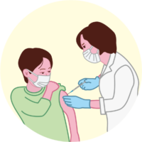 ワクチンの接種を受けている女性のイラスト