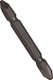 電動ドライバの先端工具であるプラスビットのイラスト