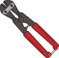 ボルトカッター 番線やクギを切断するボルトカッターのイラスト