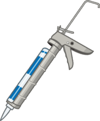 コーキン剤 コーキング剤をセットしたコーキングガンのイラスト