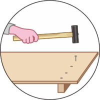 クギ打ち 玄能でクギを打っているイラスト