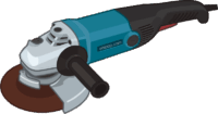 ディスクグラインダー 補助ハンドルをセットしたディスクグラインダーのイラスト