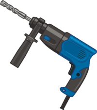 ハンマードリル 打撃と回転を併用したパワフルなハンマードリルのイラスト